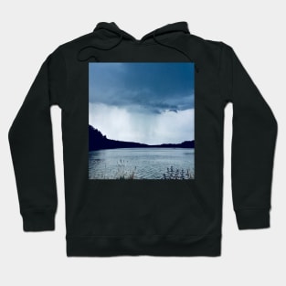 Stormy lake dramatic sky. Hoodie